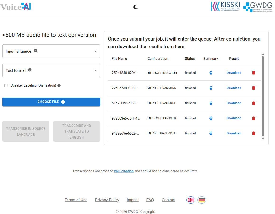 Web Interface Example